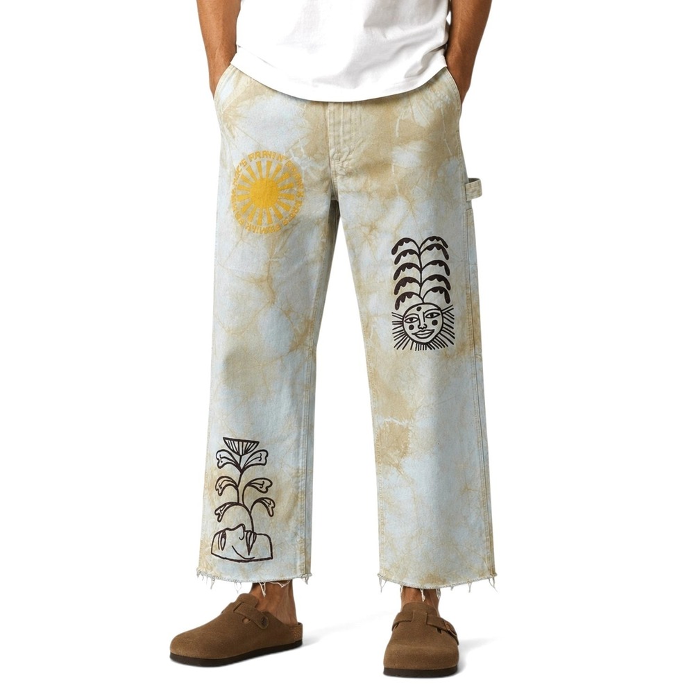 Stan Ray x Born To Roam Doc Pant 34x28 Carpenter Raw Crop Hem Botanical Dye USA